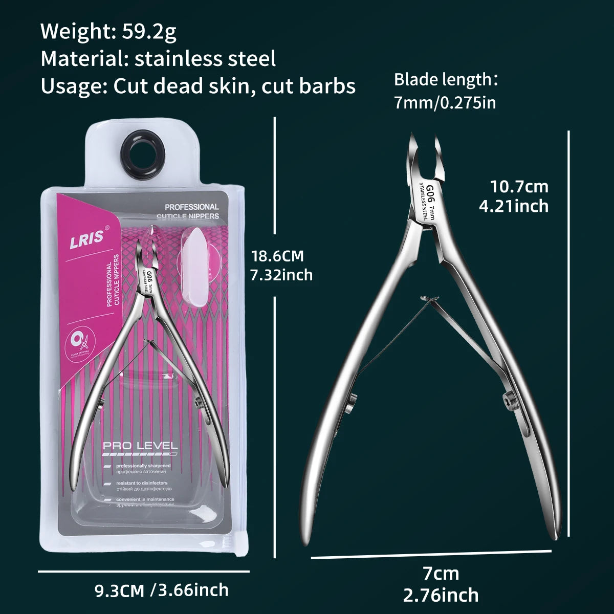 Professional Nail Cuticle Scissors | Stainless Steel Double Fork Cuticle Clipper
