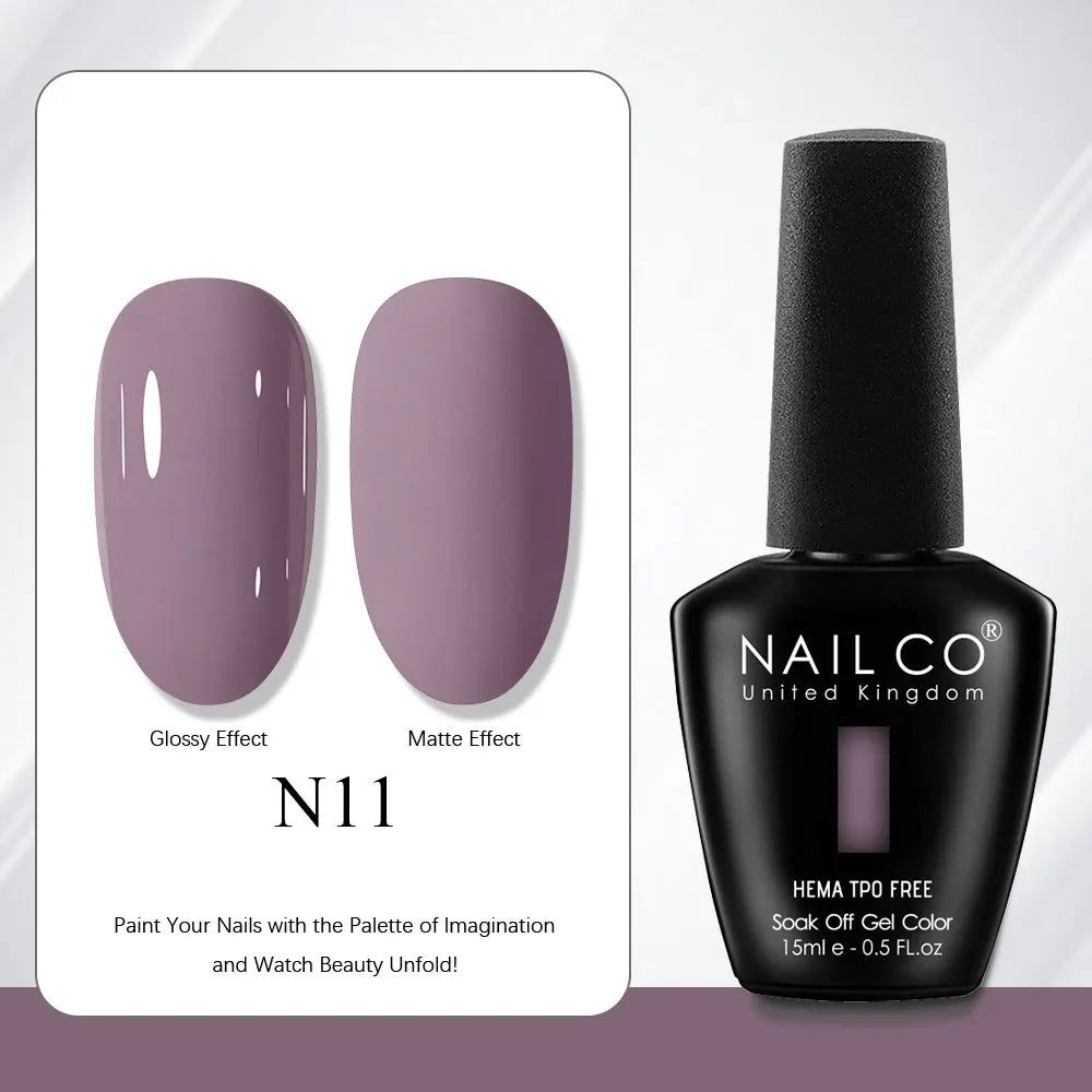 NAILCO Gel Nail Polish 15ml | 333 Colors UV/LED Soak-Off Semi-Permanent Gel Varnish | Long-Lasting Natural Resin Formula