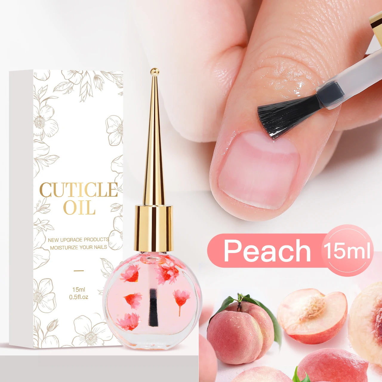 IDOL COLOR Cuticle Oil with Real Flowers — Vegan Nail Care Oil 15ml