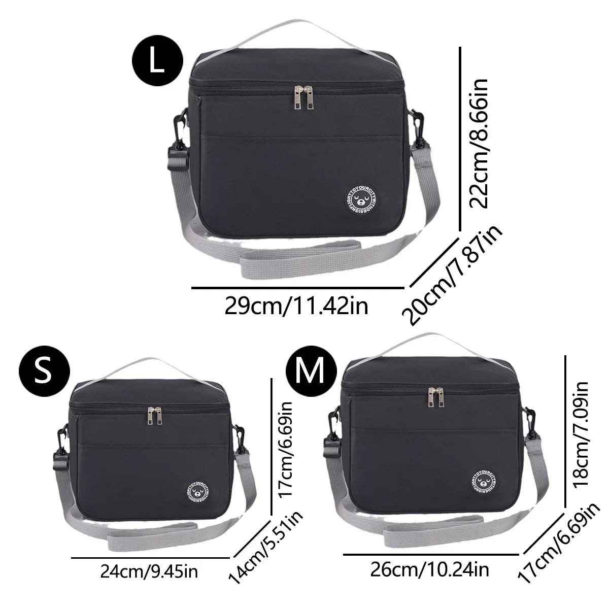 Large Capacity Hand-held with Shoulder Strap Insulated Bag, Multifunction Lunch Box Bag, Student Thickened Waterproof Lunch Bag
