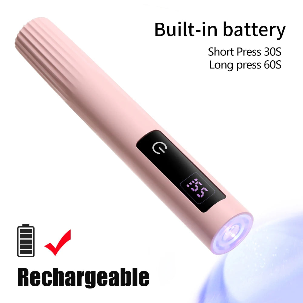 Timerable Nail UV LED Dryer Touch Lamp Rechargeable Flashlight UV Light Drying Nails Gel Polish Lamps Quick Drying Cure Tools