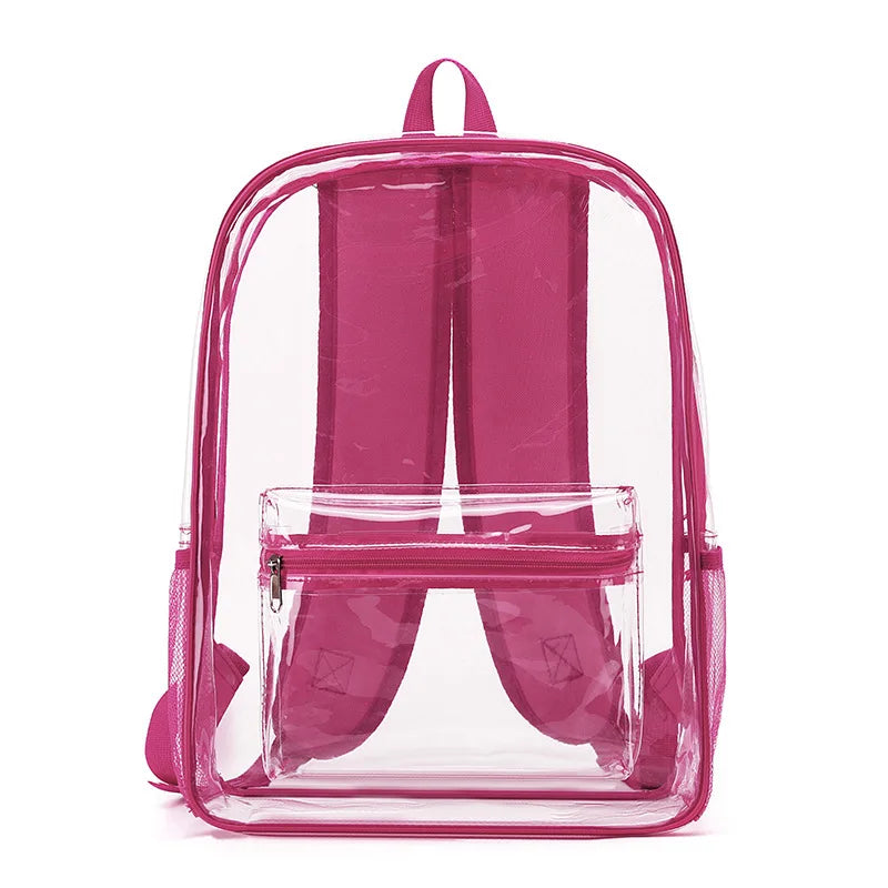Large Capacity Transparent PVC Backpack – Waterproof School & Travel Bag for Students
