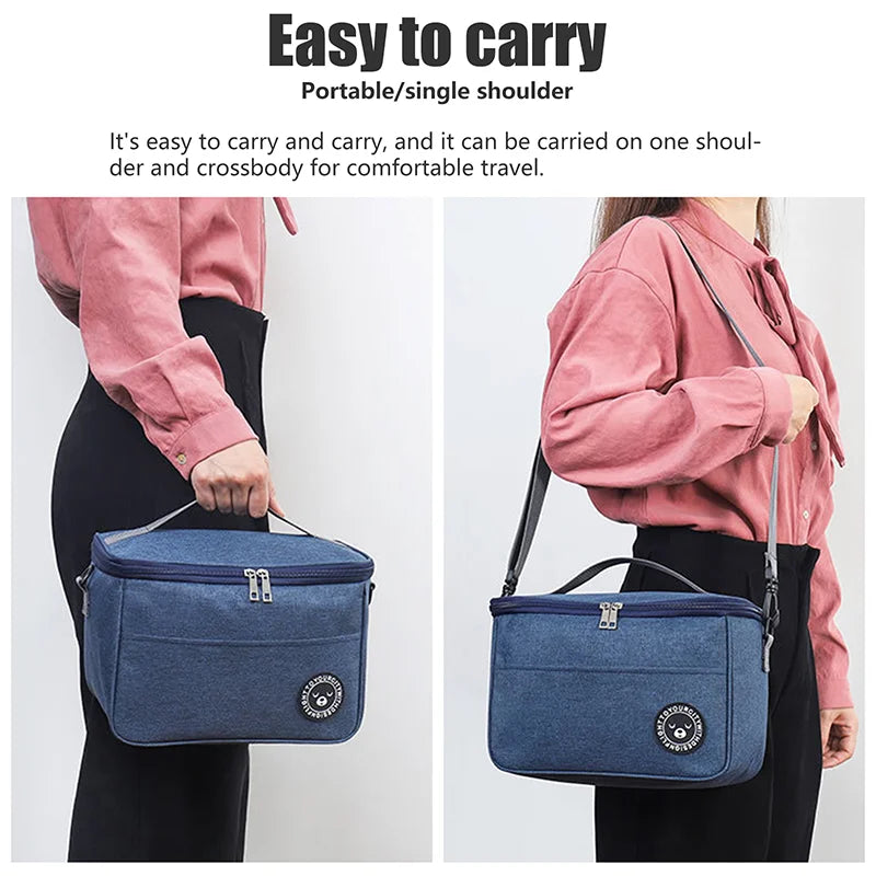 Insulated Lunch Bag for Women Working Office Rice Container Food Storage Thermal Bags Kids Portable Camping Picnic Bento Box