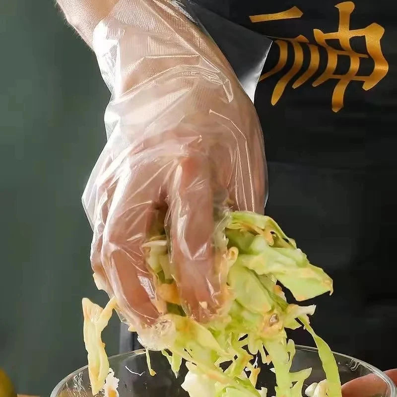 Disposable PE Food-Grade Transparent Gloves – Latex-Free, Powder-Free | 100, 200, 300 & 500 Pack | Kitchen, Restaurant & Medical Use