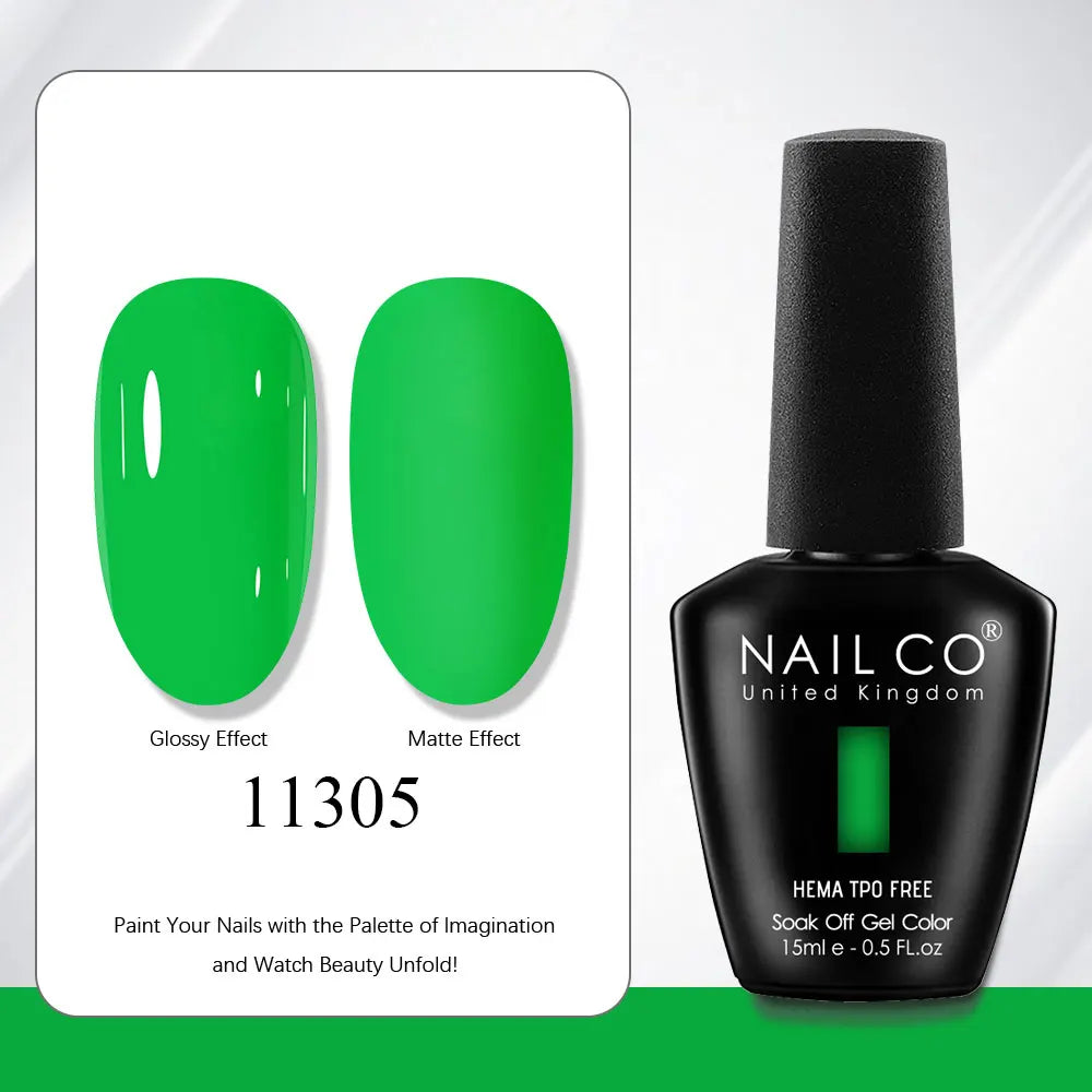 NAILCO Gel Nail Polish 15ml | 333 Colors UV/LED Soak-Off Semi-Permanent Gel Varnish | Long-Lasting Natural Resin Formula