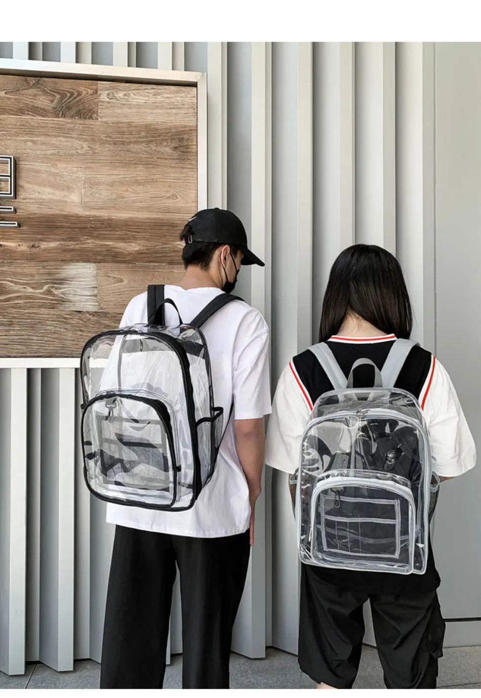 Large Capacity Transparent PVC Backpack – Waterproof School & Travel Bag for Students