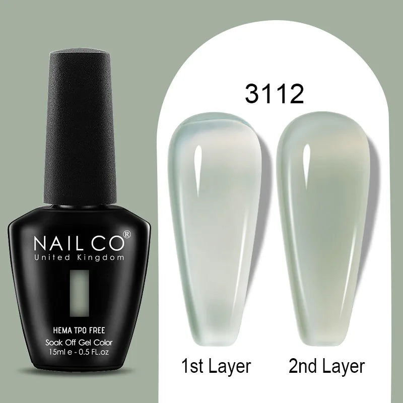 NAILCO Jelly Gel Nail Polish | HEMA-Free Soak Off UV LED Semi-Permanent Gel Varnish — 70 Colors