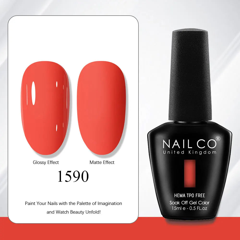 NAILCO Gel Nail Polish 15ml | 333 Colors UV/LED Soak-Off Semi-Permanent Gel Varnish | Long-Lasting Natural Resin Formula