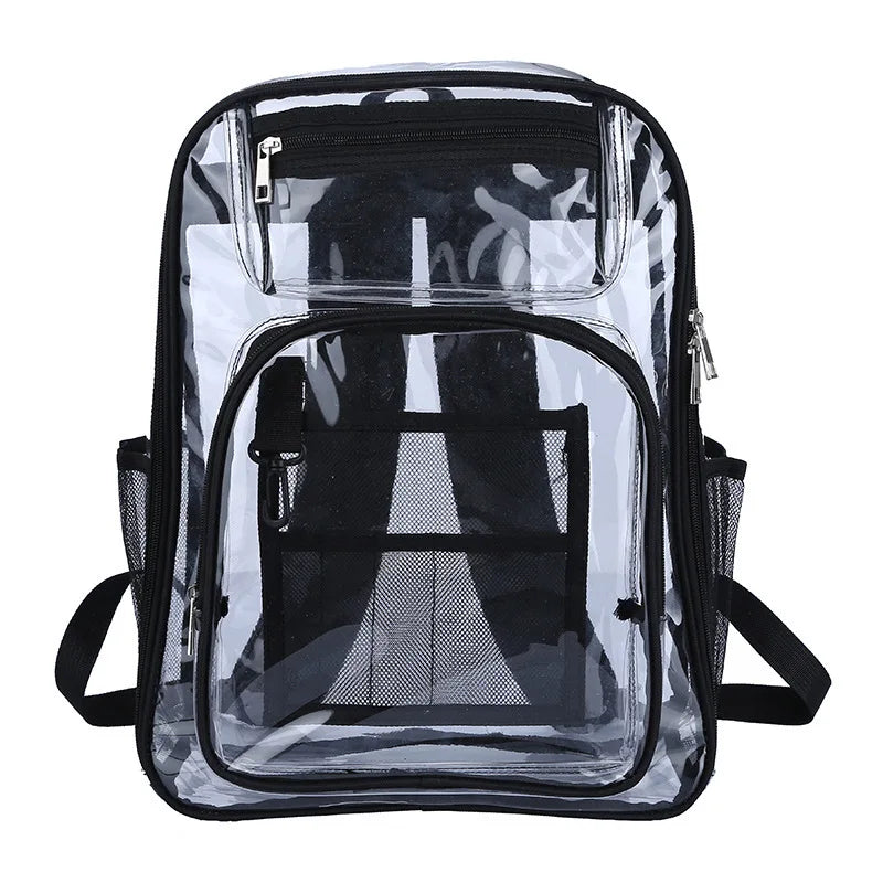 Large Capacity Transparent PVC Backpack – Waterproof School & Travel Bag for Students