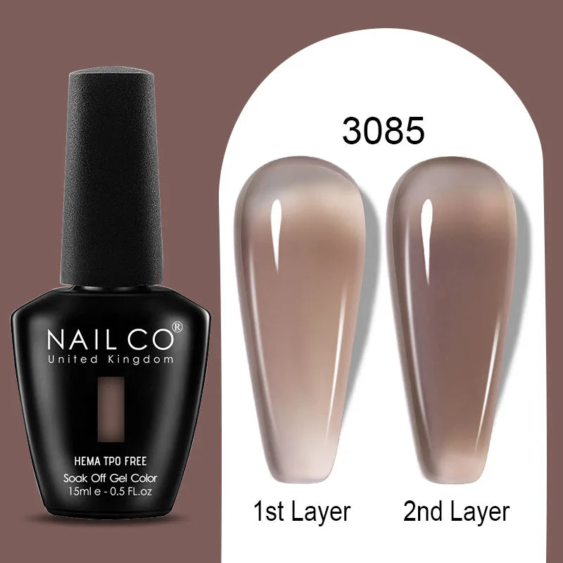 NAILCO Jelly Gel Nail Polish | HEMA-Free Soak Off UV LED Semi-Permanent Gel Varnish — 70 Colors