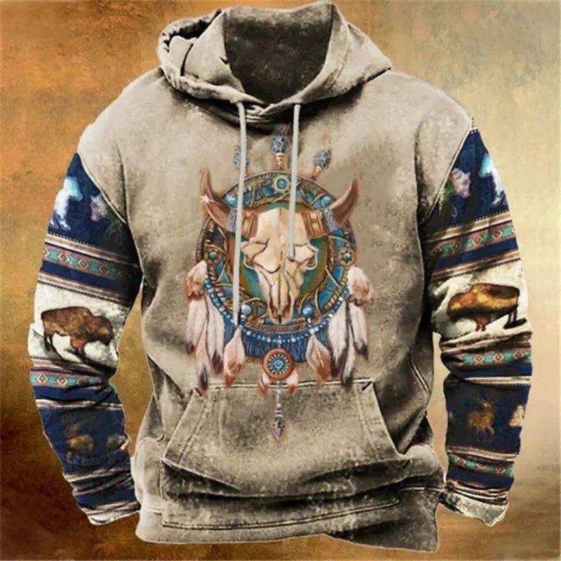 Hoodies For Men Y2k Golf Camping Casual cowboy Long Sleeve Autumn Fashion Sweatshirts 3d Printed Hooded Holiday Loose Oversized